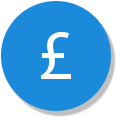 Pound symbol in blue circle