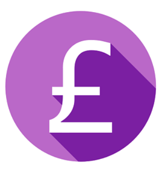 Pound symbol in purple circle