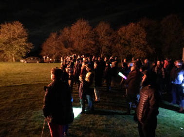 Onlookers at Reed Bonfire in 2018